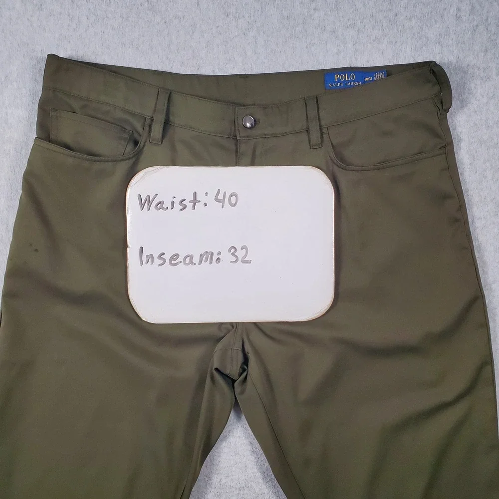Polo Ralph Lauren Pants Mens 40X32 Olive Green Performance 5-Pocket Golf Casual